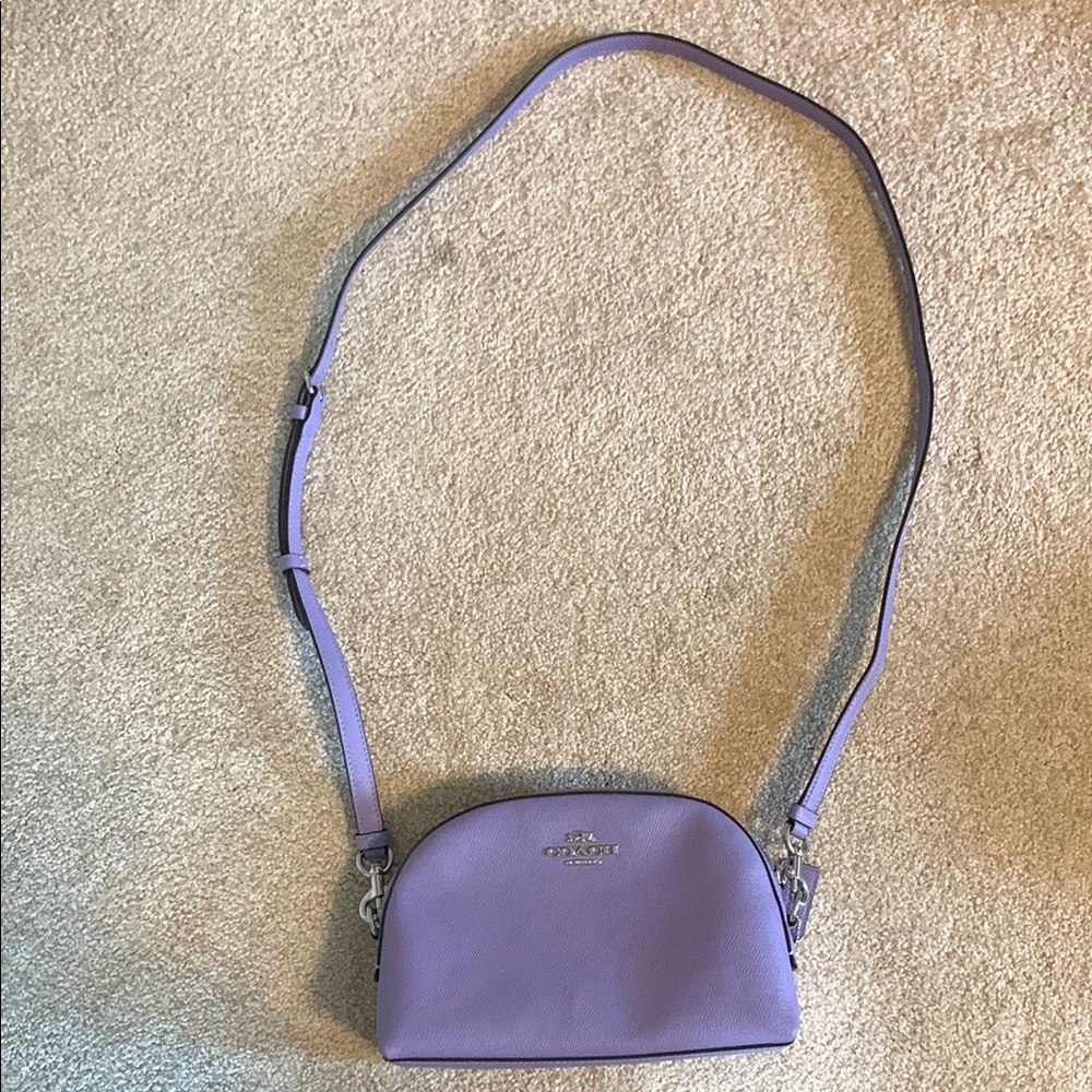 Coach Purple Leather Crossbody Bag with Adjustable Strap